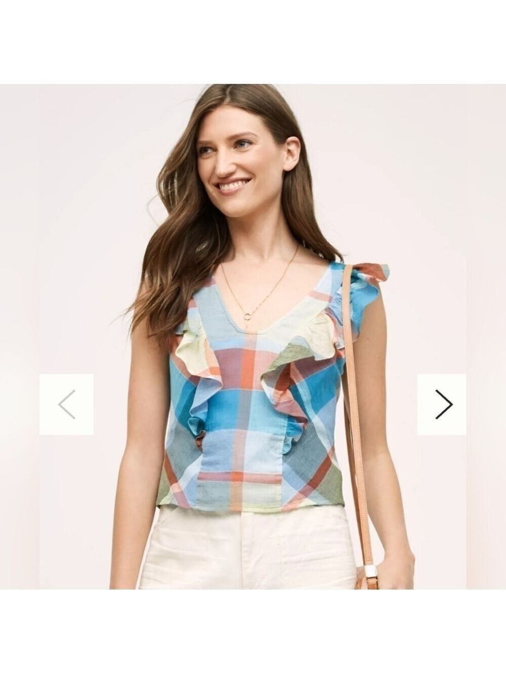 Anthropologie Maeve Drive-In Plaid Tank New Without Tag Size 00P